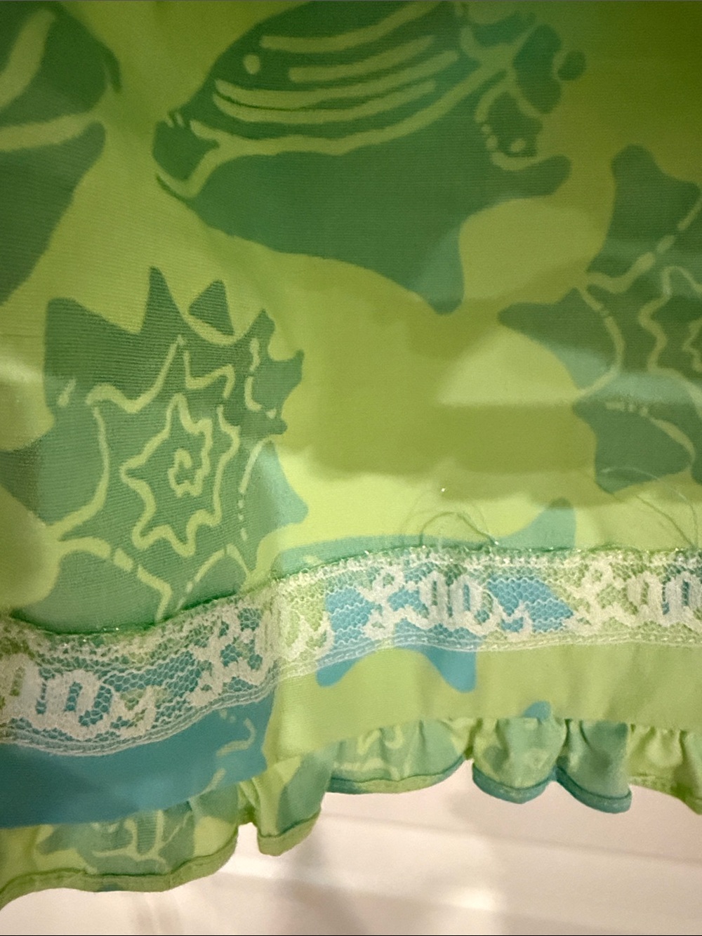 Vintage Lilly Pulitzer Lime & Aqua Strapless Seashell-Print Mini Dress - Picture 8 of 11